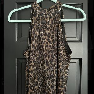 Zara animal print sparkle top